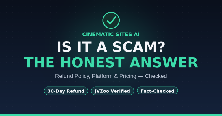 Is Cinematic Sites AI a scam — verified refund policy, JVZoo platform, and pricing checked