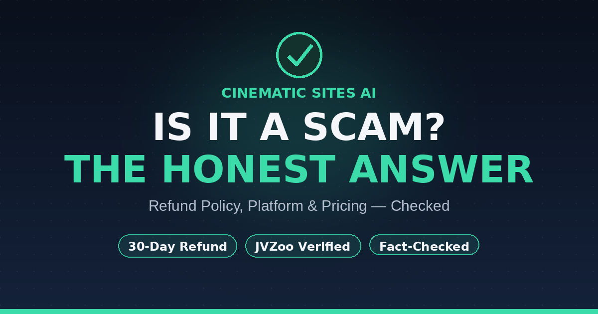 Is Cinematic Sites AI a scam — verified refund policy, JVZoo platform, and pricing checked