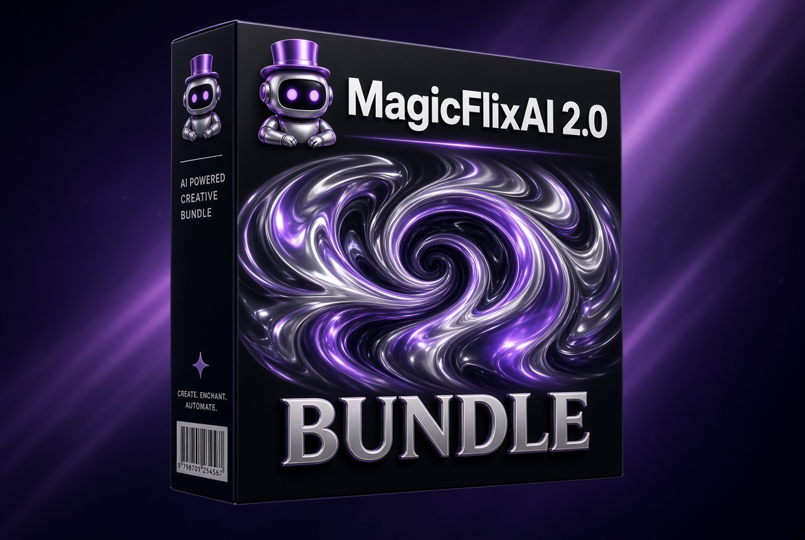 MagicFlixAI 2.0 Bundle box with $862 value shown, priced at $317 during launch