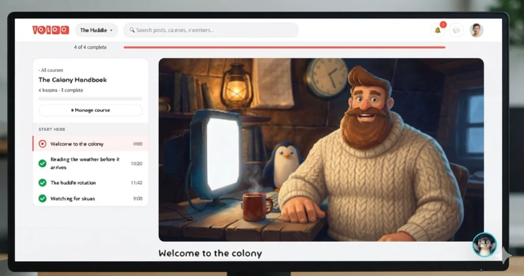 iGloo App AI connected to Claude AI building a community with courses and events by typing.