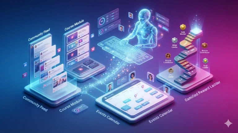 iGloo App AI review featured image showing AI building a client-ready community with courses, events, and rewards for creators and agencies in 2026.
