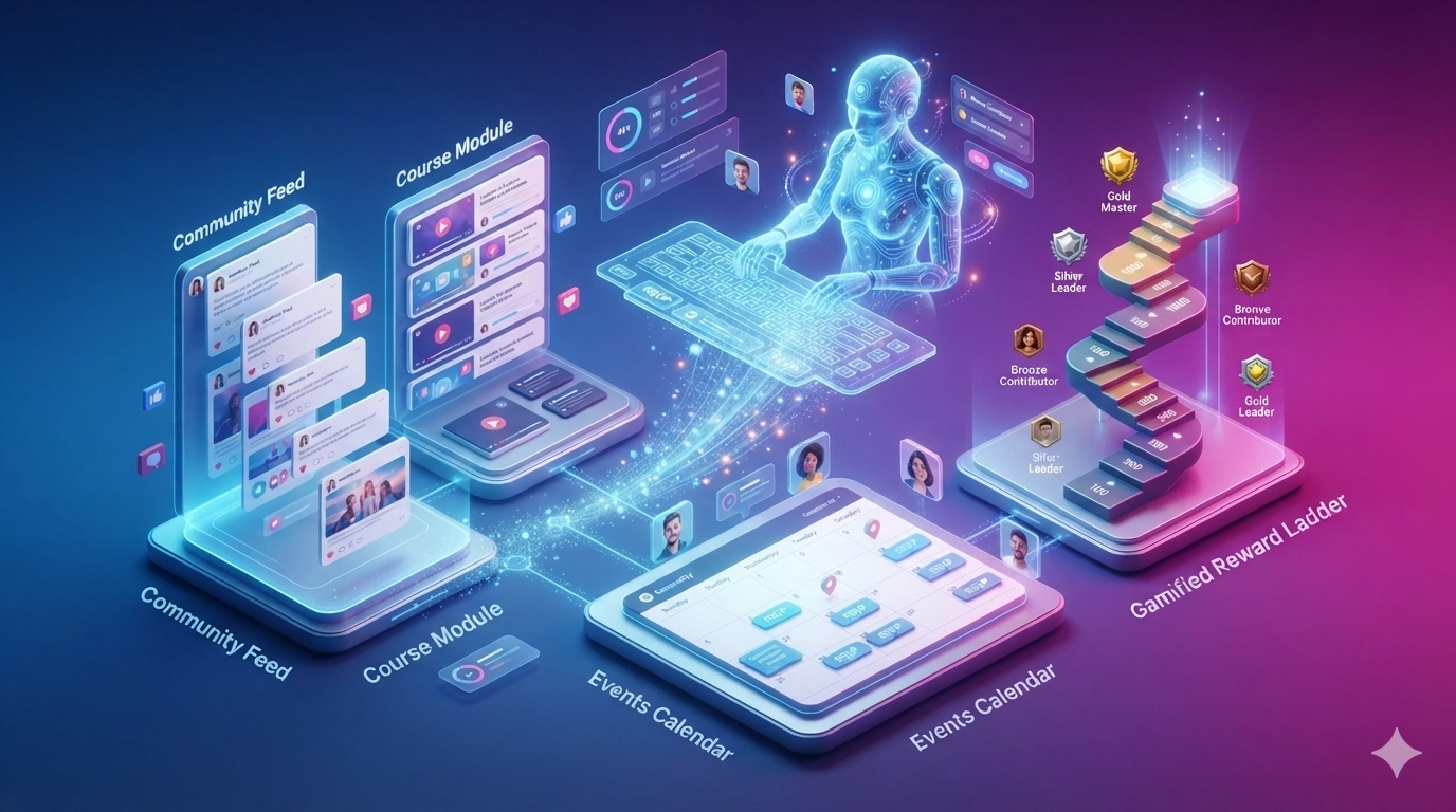 iGloo App AI review featured image showing AI building a client-ready community with courses, events, and rewards for creators and agencies in 2026.