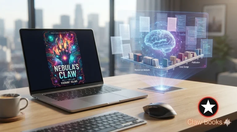 Claw Books AI dashboard and editor – turn keywords into designed books and publications